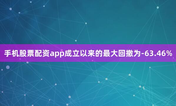 手机股票配资app成立以来的最大回撤为-63.46%