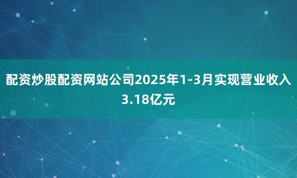 配资炒股配资网站公司2025年1-3月实现营业收入3.18亿元